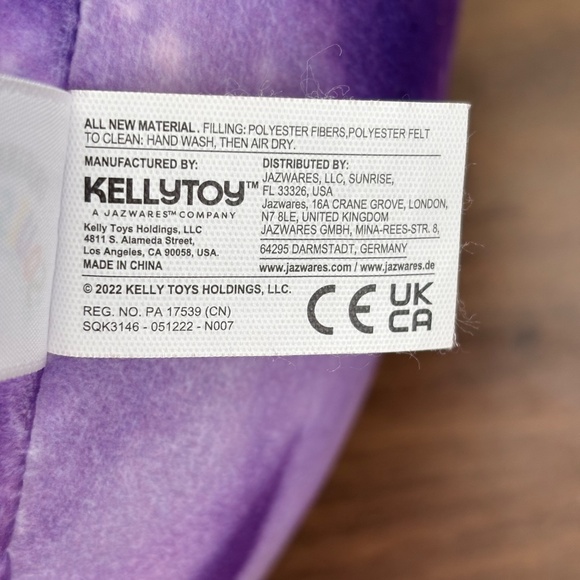 SQUISHMALLOWS Purple Tie Dye EASTON THE ANGLERFISH 12” Soft Plush Stuffed Toy - Picture 10 of 10